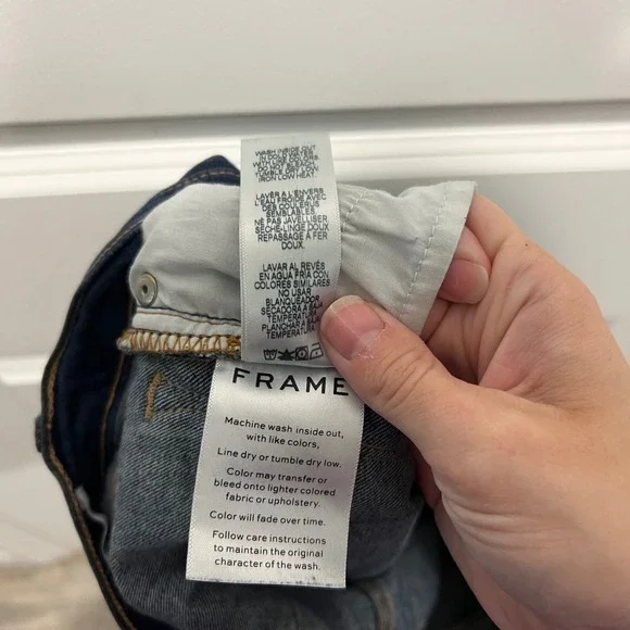 Frame Women Le Skinny de Jeanne Dark Wash Indigo Denim Jeans Size 26 - Picture 10 of 11
